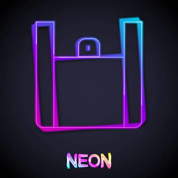Világító Neon Line Online Rendelés Gyorsétterem Szállítási Ikon Elszigetelt Fekete — Stock Vector