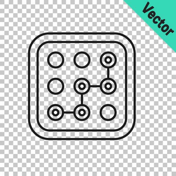 Black Line Graphic Passwortschutz Und Sicherheitszugangssymbol Isoliert Auf Transparentem Hintergrund — Stockvektor