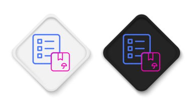 Dağıtım listesi simgesinin satır doğrulaması beyaz arkaplanda izole edildi. Renkli taslak konsepti. Vektör.