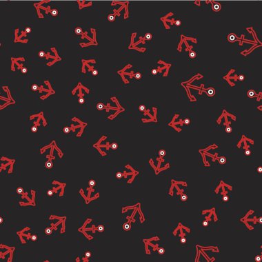 Çizgi Anchor simgesi siyah arkaplanda iz bırakmadı. Vektör.