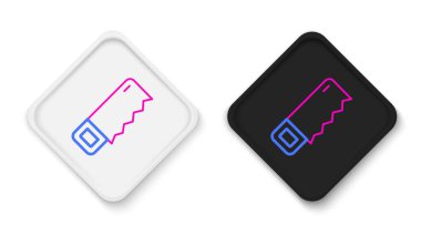 Çizgi El beyaz arkaplanda izole edilmiş bir simge gördü. Renkli taslak konsepti. Vektör.