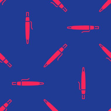 Kırmızı Kalem simgesi mavi arkaplanda izole edilmiş. Vektör.