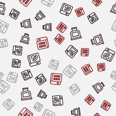 Telefon rehberi Inkwell Tercümanı ve Kusursuz Şablon programlama hakkında kitaplar ayarla. Vektör.