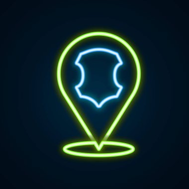 Parlayan neon çizgisi simgesi siyah arkaplanda izole edildi. Renkli taslak konsepti. Vektör.