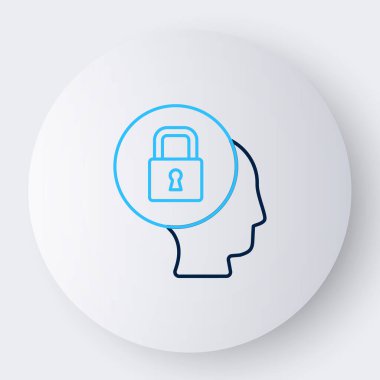 Satır Kilidi simgesi beyaz arkaplanda izole edildi. Asma kilit işareti. Güvenlik, güvenlik, koruma, gizlilik kavramı. Renkli taslak konsepti. Vektör.