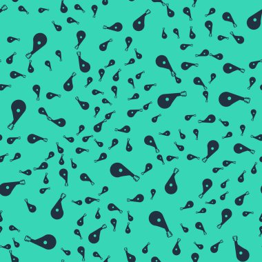 Siyah Ukrayna geleneksel müzik enstrümanı bandura simgesi yeşil arka planda kusursuz desen izole etti. Vektör.