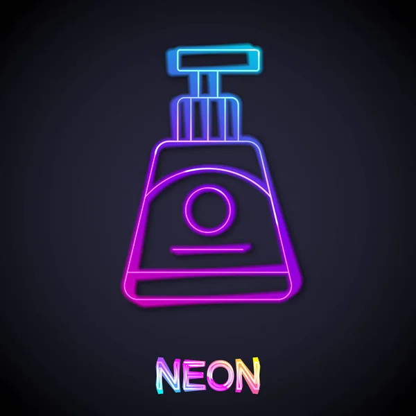 Glödande Neon Line Grädde Eller Lotion Kosmetiska Röret Ikon Isolerad — Stock vektor