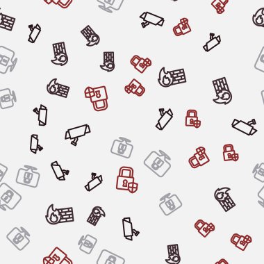 Güvenlik kamerası Firewall güvenlik duvarı kilidini ve kalkanı düzgün bir şekilde kilitle. Vektör.