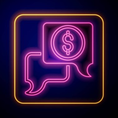 Parlayan neon iş görüşmeleri simgesi siyah arka planda izole edildi. Takım çalışması. İş yönetimi ekip çalışması toplantısı ve beyin fırtınası. Vektör.