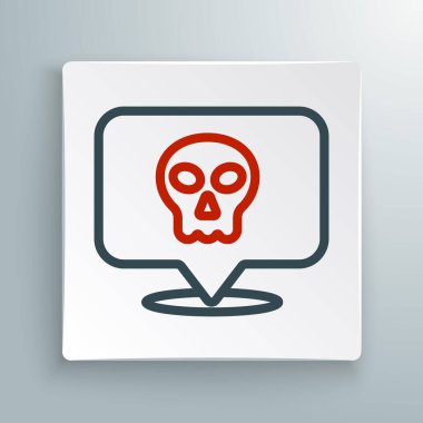 Kafatası çizgi simgesi beyaz arkaplanda izole edildi. Mutlu Cadılar Bayramı Partisi. Renkli taslak konsepti. Vektör.