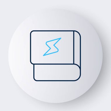 Beyaz arkaplanda izole edilmiş elektrik ikonu hakkında satır kitabı. Renkli taslak konsepti. Vektör.