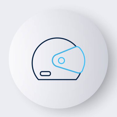 Çizgi Yarış miğferi simgesi beyaz arkaplanda izole edildi. Renkli taslak konsepti. Vektör.