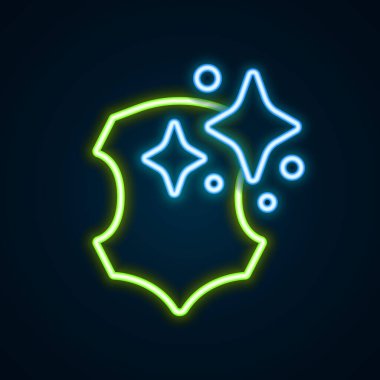 Parlayan neon çizgisi simgesi siyah arkaplanda izole edildi. Renkli taslak konsepti. Vektör.