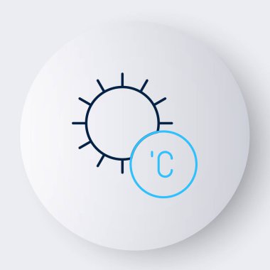 Çizgi Sun simgesi beyaz arkaplanda izole edildi. Renkli taslak konsepti. Vektör.