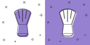 Set Makeup brush icon isolated on white and purple background. Vector.