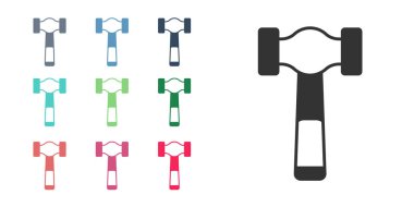 Siyah Tokmak simgesi beyaz arkaplanda izole edildi. Tamir için bir araç. Simgeleri renklendirin. Vektör.