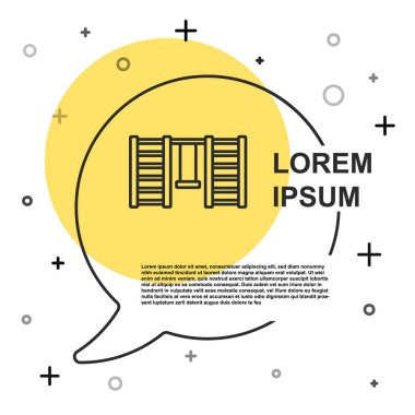 Beyaz arka planda siyah çizgi olan İsveç duvar ikonu izole edildi. İsveç merdivenleri. Rastgele dinamik şekiller. Vektör.