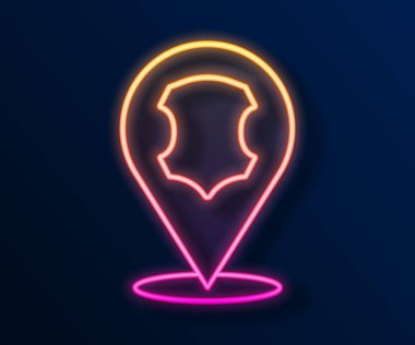 Parlayan neon çizgisi simgesi siyah arkaplanda izole edildi. Vektör.