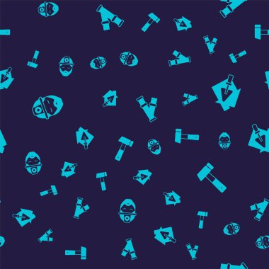 İnşaat Evi 'ni mala endüstrisi metalik boruyla ve çekiçle kusursuz bir desen oluşturun. Vektör.