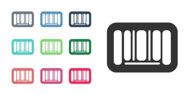 Beyaz arkaplanda siyah barkod simgesi izole edildi. Simgeleri renklendirin. Vektör.