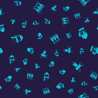 Oktoberfest adam tahta bira kupası kurutulmuş balık ve bira musluğunu pürüzsüz bir şablona ayarla. Vektör.