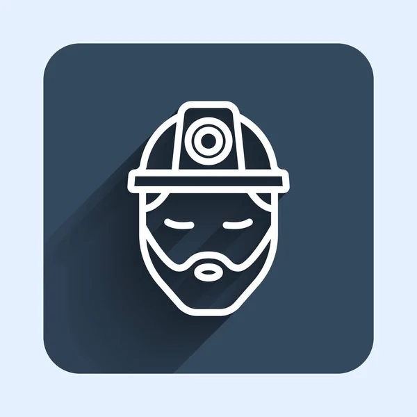 Icono Del Constructor Línea Blanca Aislado Con Fondo Sombra Largo — Vector de stock