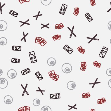 Domino bilardo bilardo bilardo bilardo topu ve bingo çizgisini kusursuz bir şekilde geçti. Vektör.