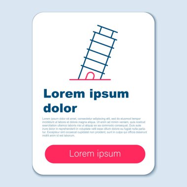 Pisa ikonundaki çizgi eğimli kule gri arka planda izole edildi. İtalya sembolü. Renkli taslak konsepti. Vektör.