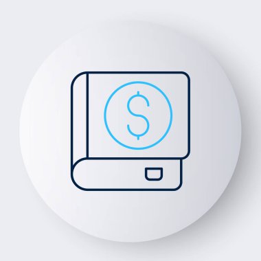 Satır Finans kitabı simgesi beyaz arkaplanda izole edildi. Renkli taslak konsepti. Vektör.