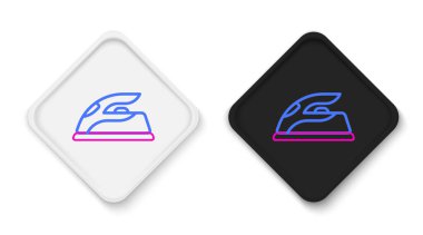 Elektrik hattı simgesi beyaz arkaplanda izole edildi. Buhar ütüsü. Renkli taslak konsepti. Vektör.