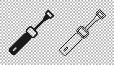 Siyah tornavida simgesi şeffaf arkaplanda izole edildi. Servis aracı sembolü. Vektör.