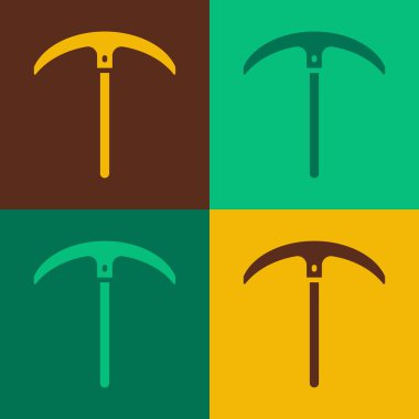 Pop Art Pickaxe simgesi renk arkaplanında izole edildi. Vektör.