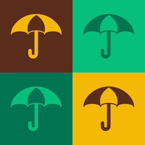 Pop Art Icono Paraguas Aislado Sobre Fondo Color Concepto Seguro — Vector de stock
