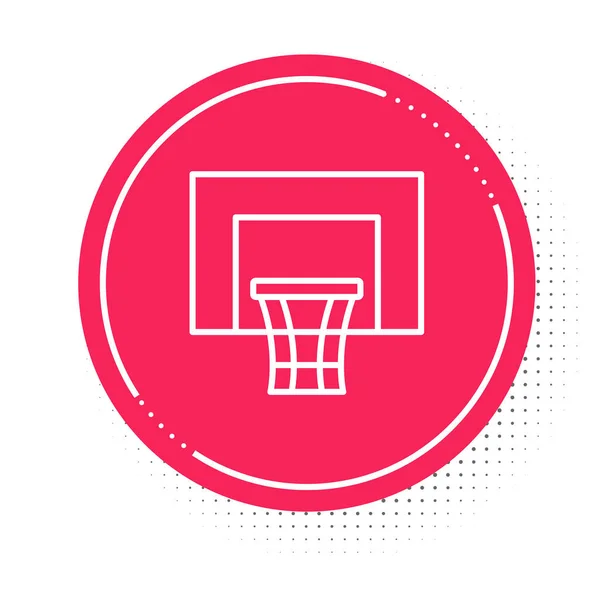 Ligne Blanche Icône Tableau Arrière Basket Ball Isolé Sur Fond — Image vectorielle