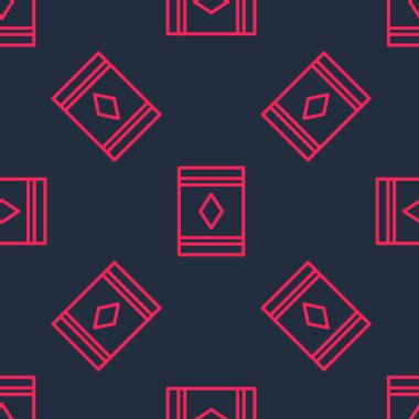 Kırmızı çizgi sihirli halı ikonu siyah arkaplanda izole edilmiş pürüzsüz desen. Vektör.