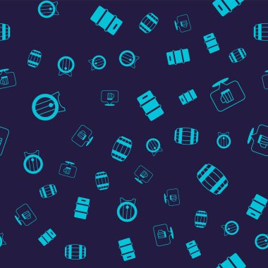 Tahta fıçıyı bira bardağı fıçısına, metal fıçıya ve pürüzsüz kalıba ayarlayın. Vektör.