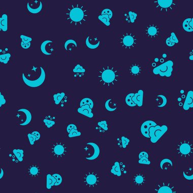 Ay 'ı ve yıldızları Dolu Bulutu' nu ve Ay 'ı kusursuz bir şekilde ayarla. Vektör.