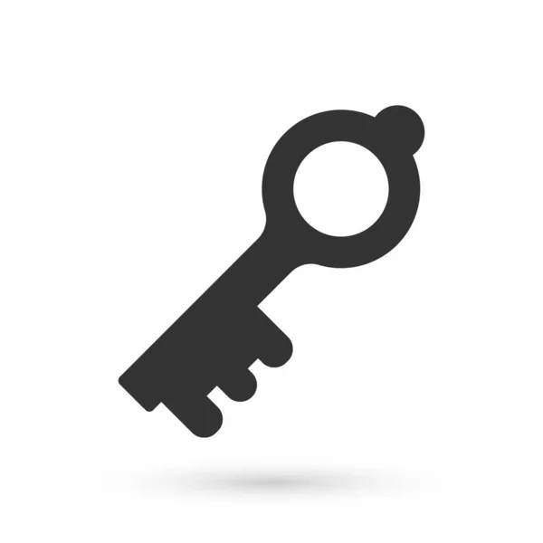 Grey Old Magic Key Icon Isolated White Background Vector — Stock Vector