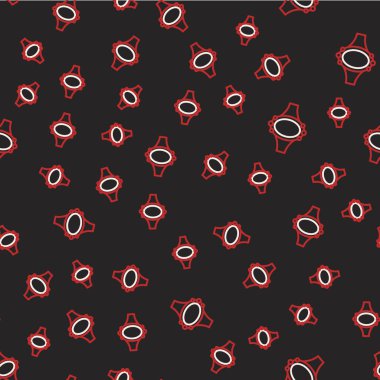 Elmas çizgisi nişan yüzüğü simgesi siyah arkaplanda kusursuz desen izole etti. Vektör.