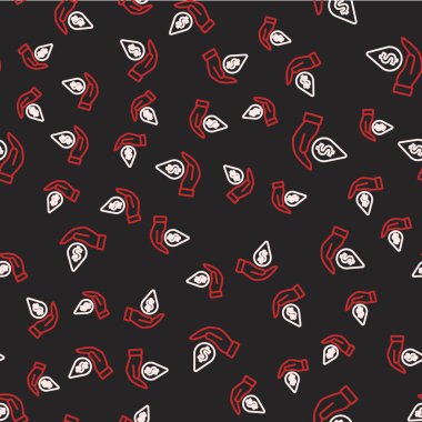 Dolar sembolü simgesi olan çizgi yağı düşüşü siyah arkaplanda izole edilmiş. Petrol fiyatı. Petrol ve petrol endüstrisi. Vektör.