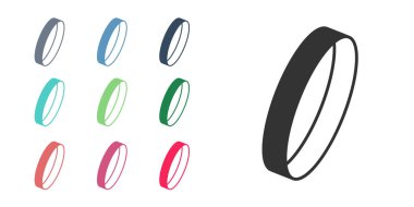 Siyah alyans simgesi beyaz arkaplanda izole edilmiş. Gelin ve damat mücevher tabelası. Evlilik sembolü. Elmas yüzük. Simgeleri renklendirin. Vektör.