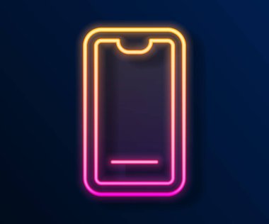 Parlayan neon hattı yiyecek siparişi siyah arkaplanda izole edilmiş. Cep telefonuyla sipariş verin. Restoran yemek teslimatı konsepti. Vektör.