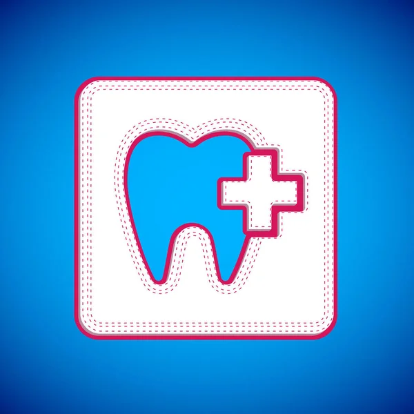 White Dental Clinic Location Icon Isolated Blue Background Vector — Stock Vector