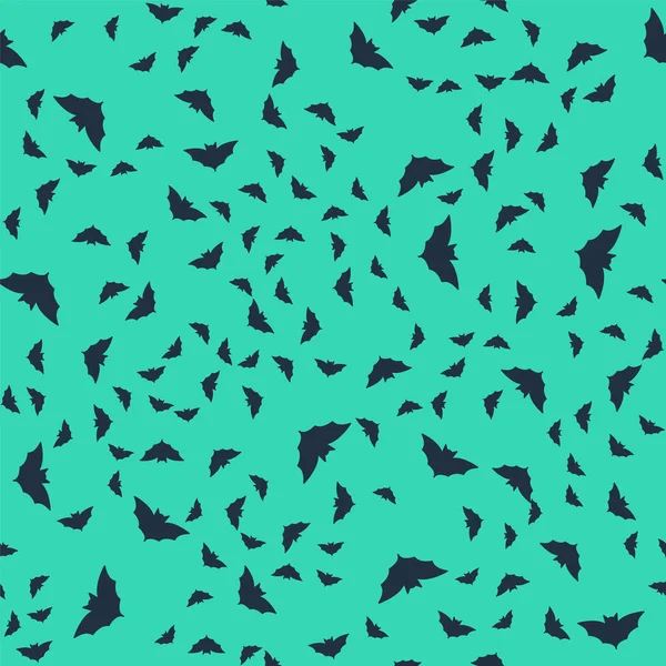 Μαύρο Ιπτάμενο Εικονίδιο Νυχτερίδας Απομονωμένη Αδιάλειπτη Μοτίβο Στο Πράσινο Φόντο — Διανυσματικό Αρχείο