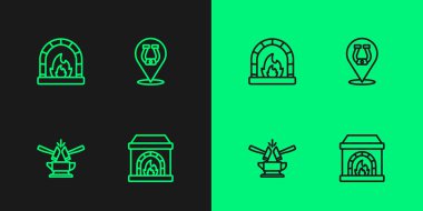 Demirci fırını Anvil, çekiç ve Horseshoe ikonu. Vektör.