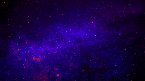 Zooma in på ett blått och orange stjärnfält. — Stockvideo