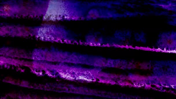 小さな泡粒子を持つ紫色の有機線. — ストック動画