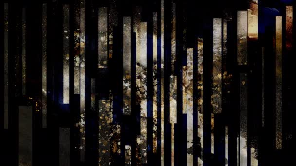 Золотая текстура толстых линий, движущихся на темно-синем фоне. — стоковое видео