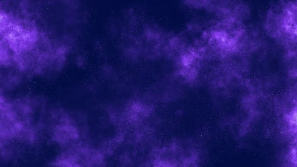 Küçük hareketli yıldızlı mavi nebula konsepti. — Stok video