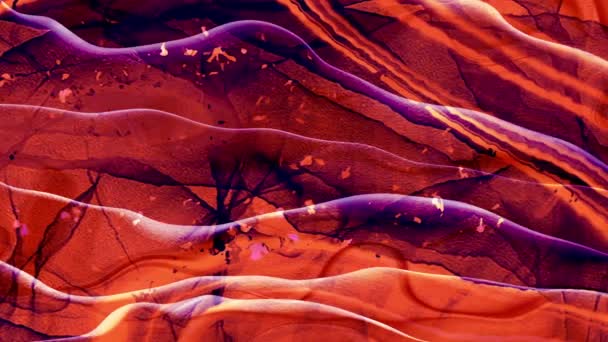 Abstract orange and purple moving lace effect with textures. — Video Stock